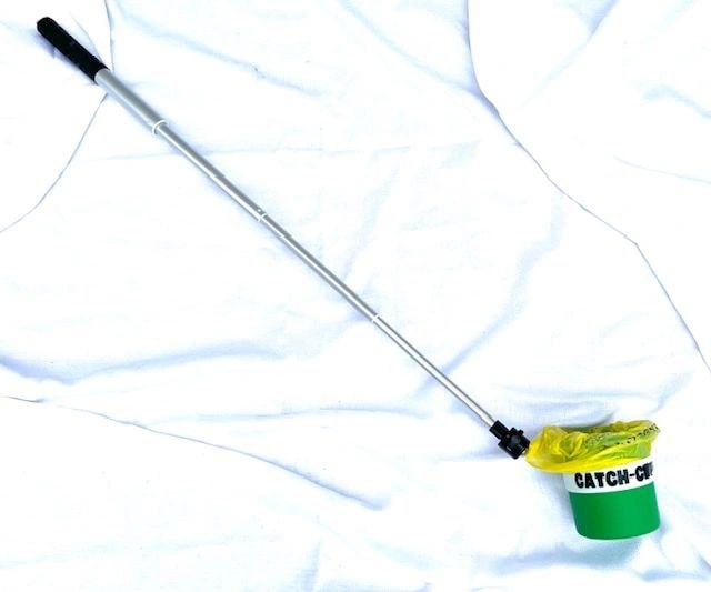 CatchCap full kit — cup, pole, and bag liner